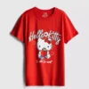 Βαμβακερό φανελάκι Hello Kitty με χαλαρή εφαρμογή και μοτίβο φράουλας