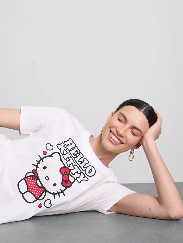 Βαμβακερό μπλουζάκι με σχέδιο Hello Kitty