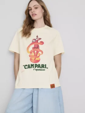 Βαμβακερό μπλουζάκι με στρογγυλό λαιμό Campari