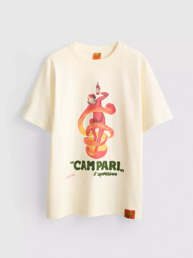 Βαμβακερό μπλουζάκι με στρογγυλό λαιμό Campari