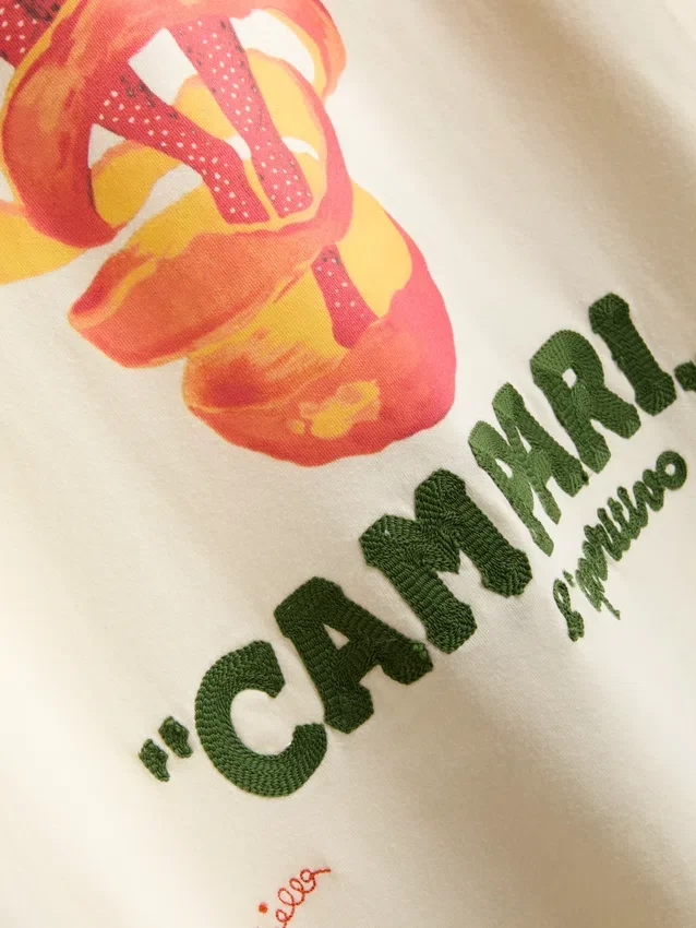 Βαμβακερό μπλουζάκι με στρογγυλό λαιμό Campari