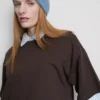 Βαμβακερό μπλουζάκι με στρογγυλό λαιμό και φαρδιά γραμμή