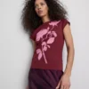 Βαμβακερό παιδικό μπλουζάκι με floral τύπωμα