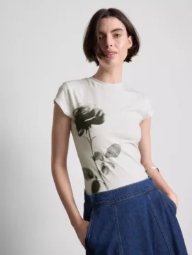 Βαμβακερό παιδικό μπλουζάκι με floral τύπωμα