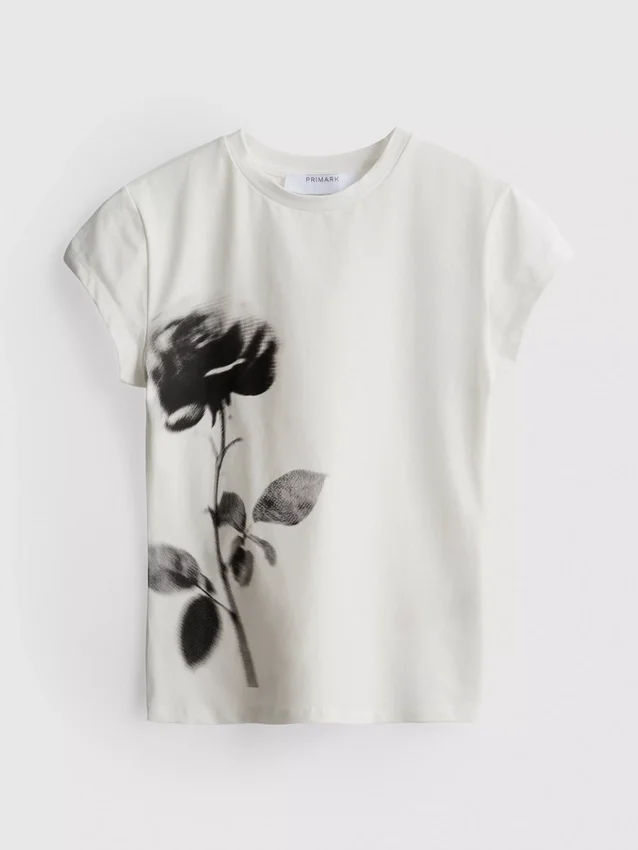 Βαμβακερό παιδικό μπλουζάκι με floral τύπωμα