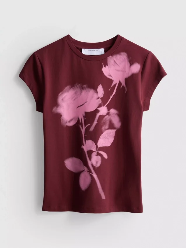 Βαμβακερό παιδικό μπλουζάκι με floral τύπωμα