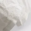 Βαμβακερό παντελόνι με φαρδιά πόδια και κεντήματα