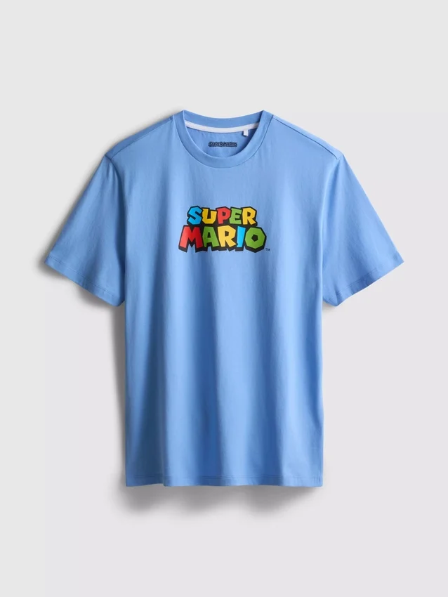 Βαμβακερό πουκάμισο με σχέδιο Super Mario